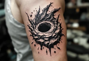 A dark hole sucking everything tattoo idea