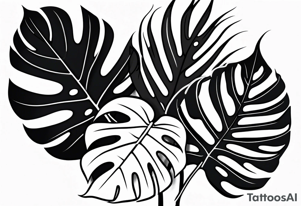 Monstera plant tattoo idea