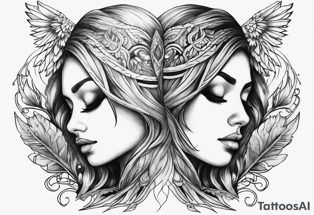 twin flames tattoo idea