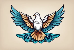 dove with wings open
old school vintage simple traditional design 



bold color simple tattoo idea