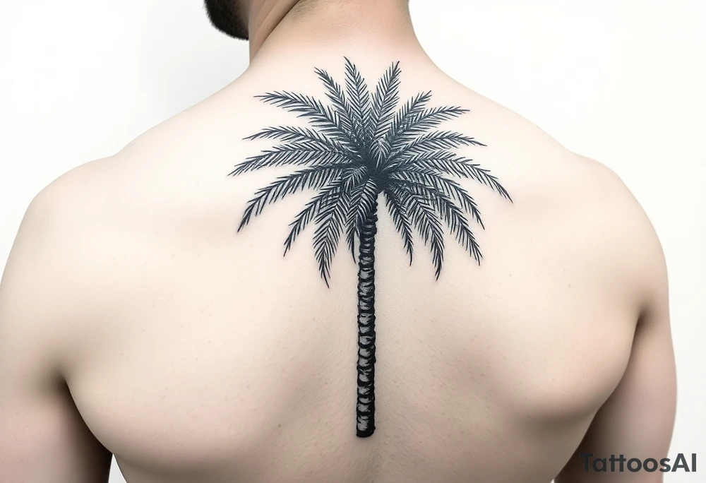 palm tree sleeve tattoo idea