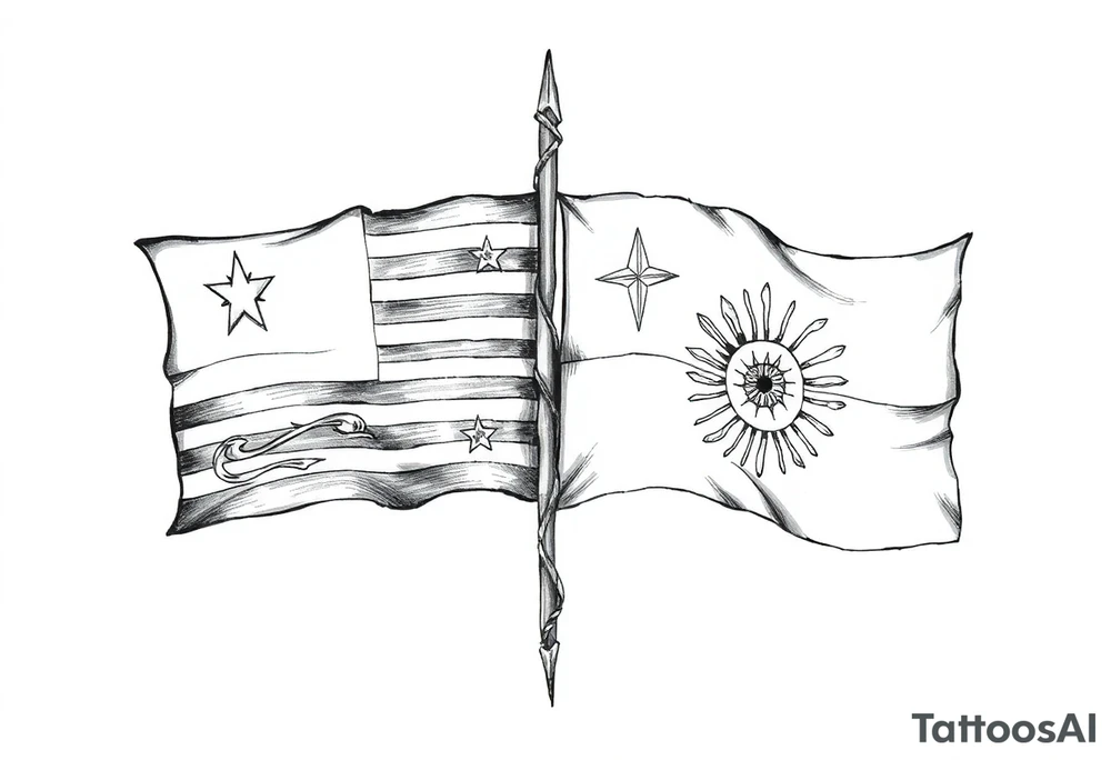 Palauan and Yap Micronesia fsm tribal flags put together tattoo idea