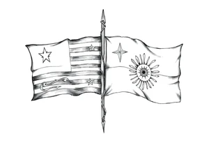 Palauan and Yap Micronesia fsm tribal flags put together tattoo idea