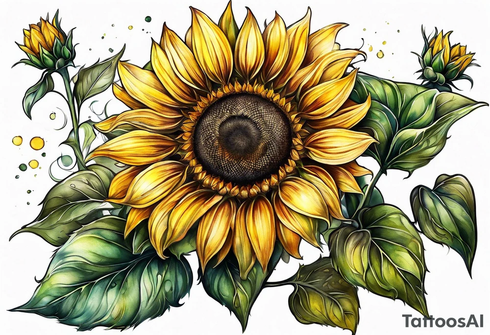 a sunflower tattoo idea