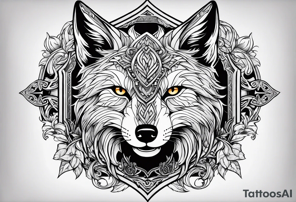 Viking fox tattoo idea