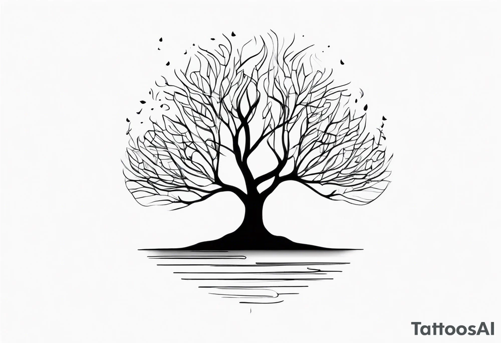 Abstract tree silhouette tattoo idea