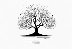 Abstract tree silhouette tattoo idea