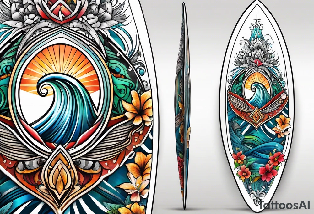 Surfboard tattoo idea