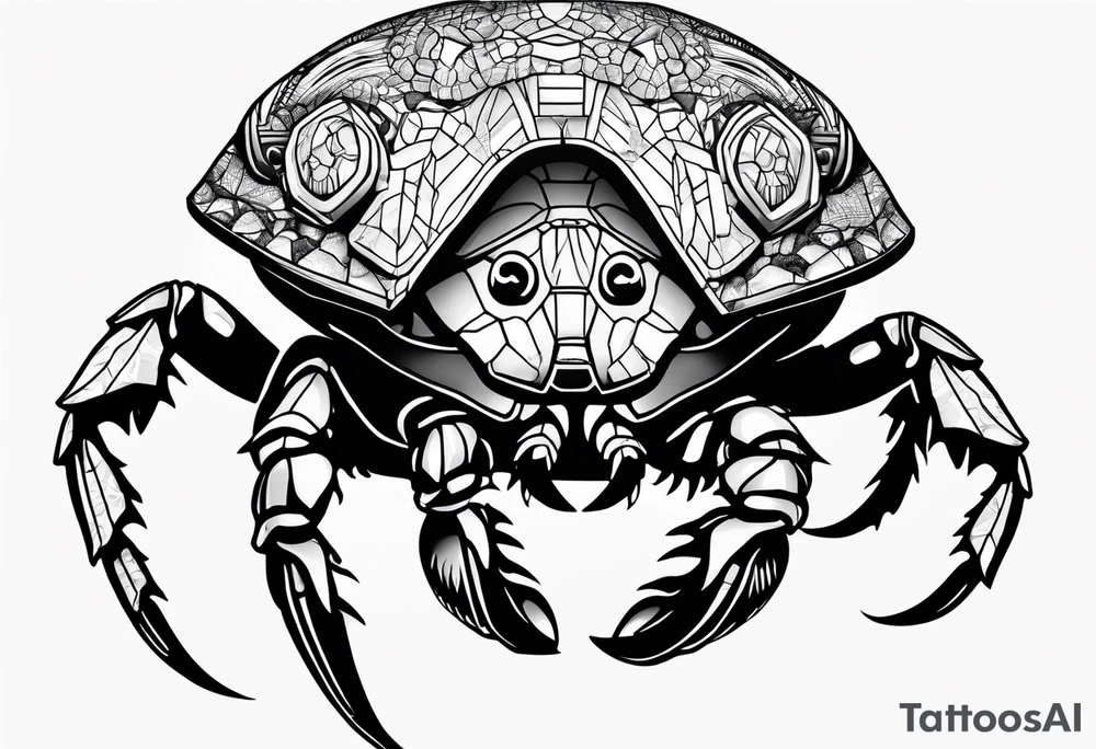 hermit crab wearing a storm trooper helmet tattoo idea