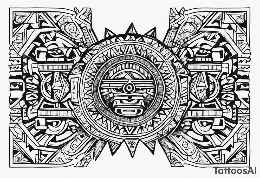 Tohono Oʼodham Aztec tribe tattoo idea