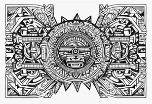 Tohono Oʼodham Aztec tribe tattoo idea