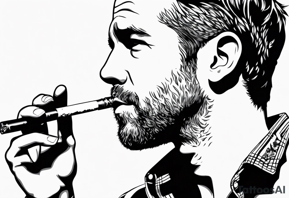 Ryan Reynolds smoking cigarette tattoo idea
