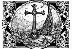 The symbol of Matthias a open Bible and a battle Axe tattoo idea