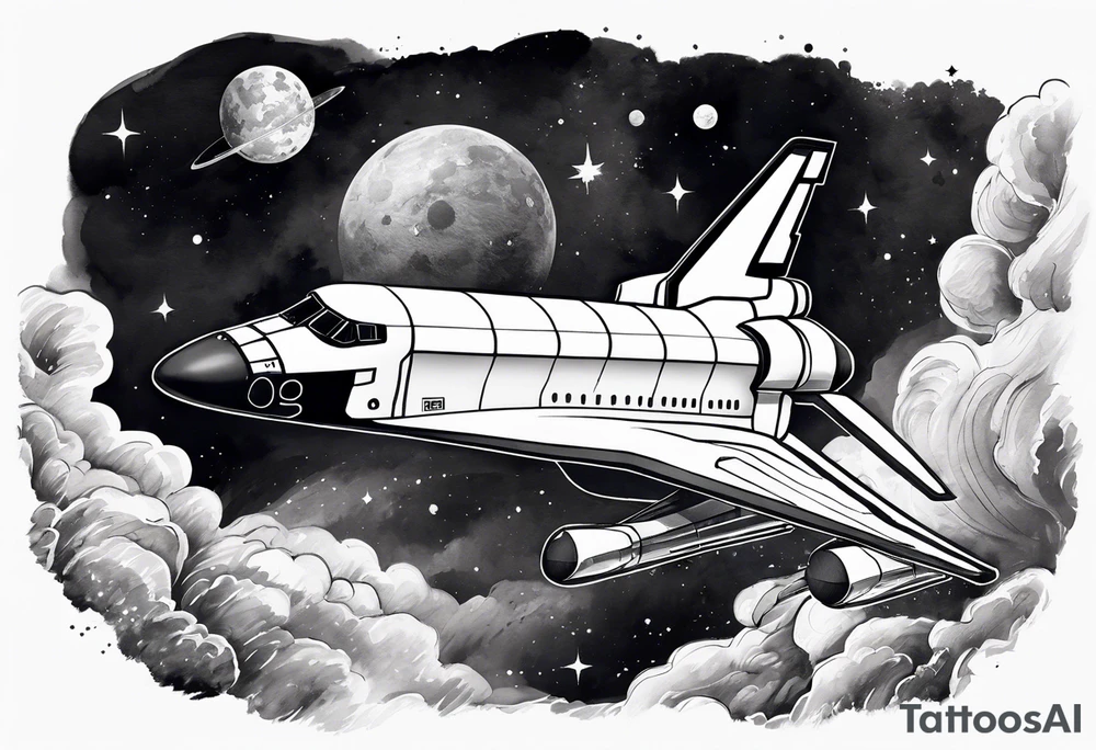 space shuttle launching to space tattoo idea
