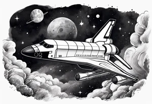 space shuttle launching to space tattoo idea