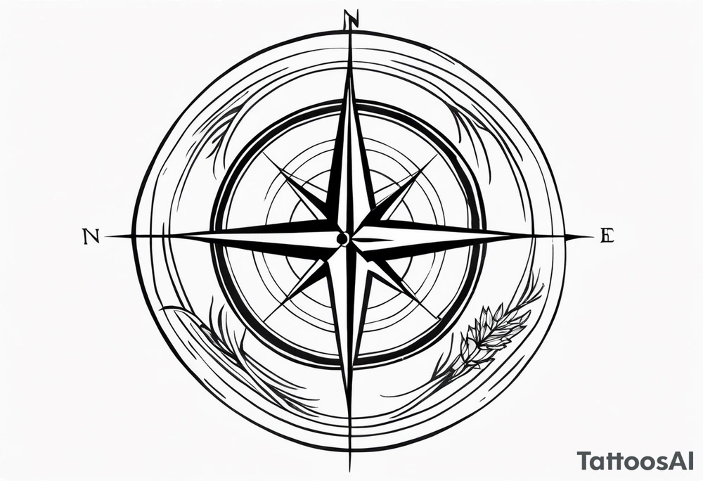 Tattoo along spine Compass
Long north and south signs tattoo idea