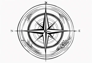 Tattoo along spine Compass 
Long north and south signs tattoo idea