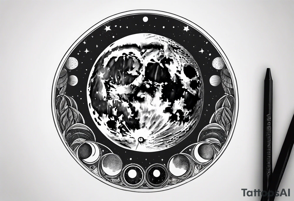 Lunar phases tattoo idea