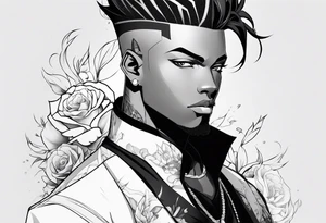 A male black anime character tattoo idea
