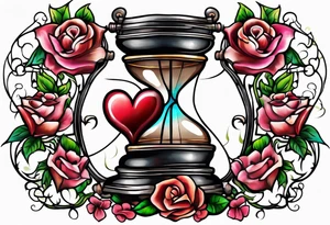 Hourglass heart tattoo idea