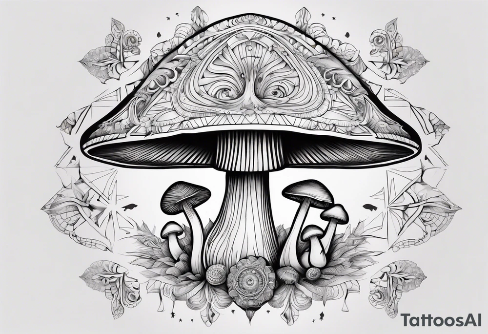 book, mushrooms, psychedelic, mandala tattoo idea