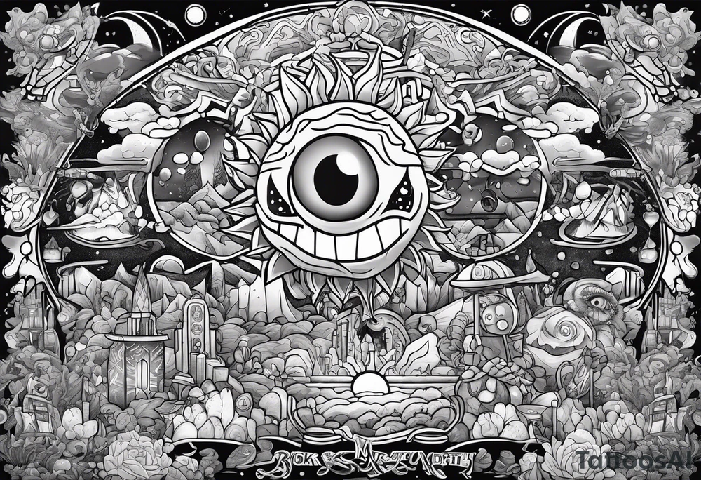 rick and morty drugs tattoo idea