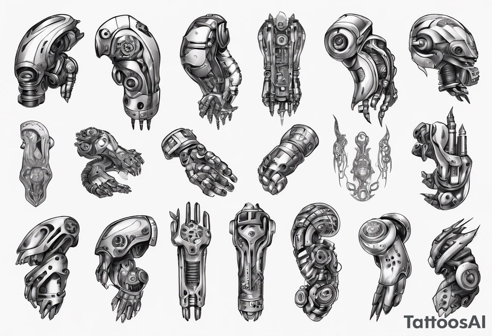 robotic forearm tattoo idea