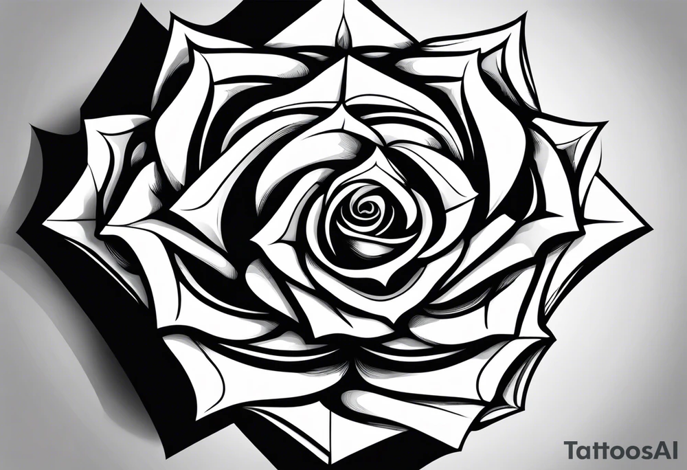 Mc Escher rose make it more mc Escher tattoo idea