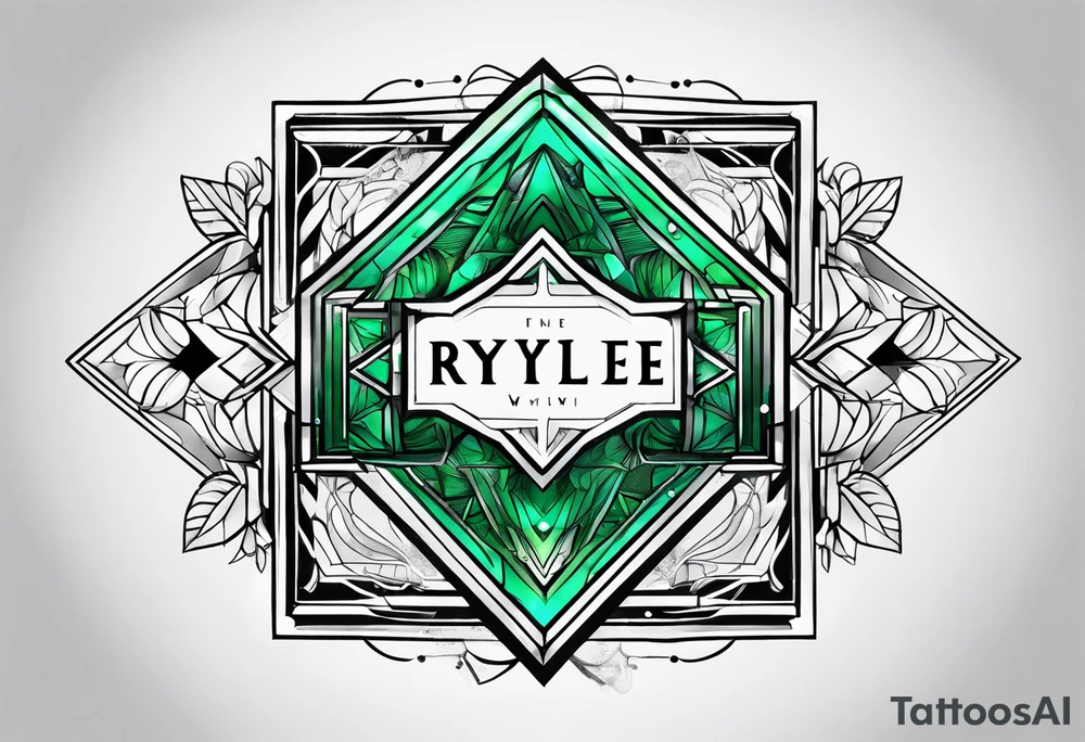 The name scripted Rylee with an emerald tattoo idea