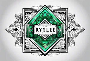 The name scripted Rylee with an emerald tattoo idea