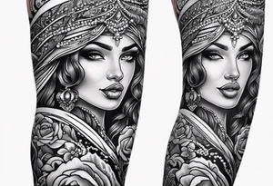 New Orleans themed arm sleeve tattoo idea