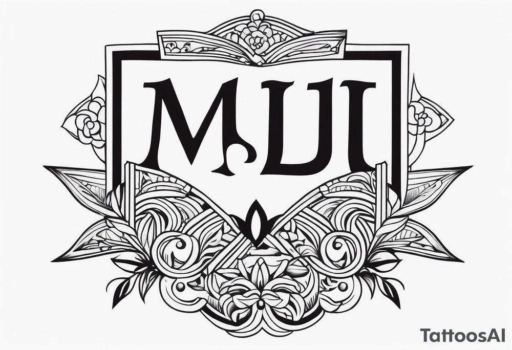 Create a small tattoo on the forearm with the initials MLJ, date of birth 22/09/22 in the style of a moluccan tattoo tattoo idea