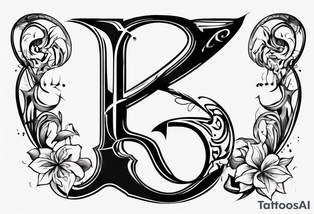 Letter R with date 09.01.23 tattoo idea