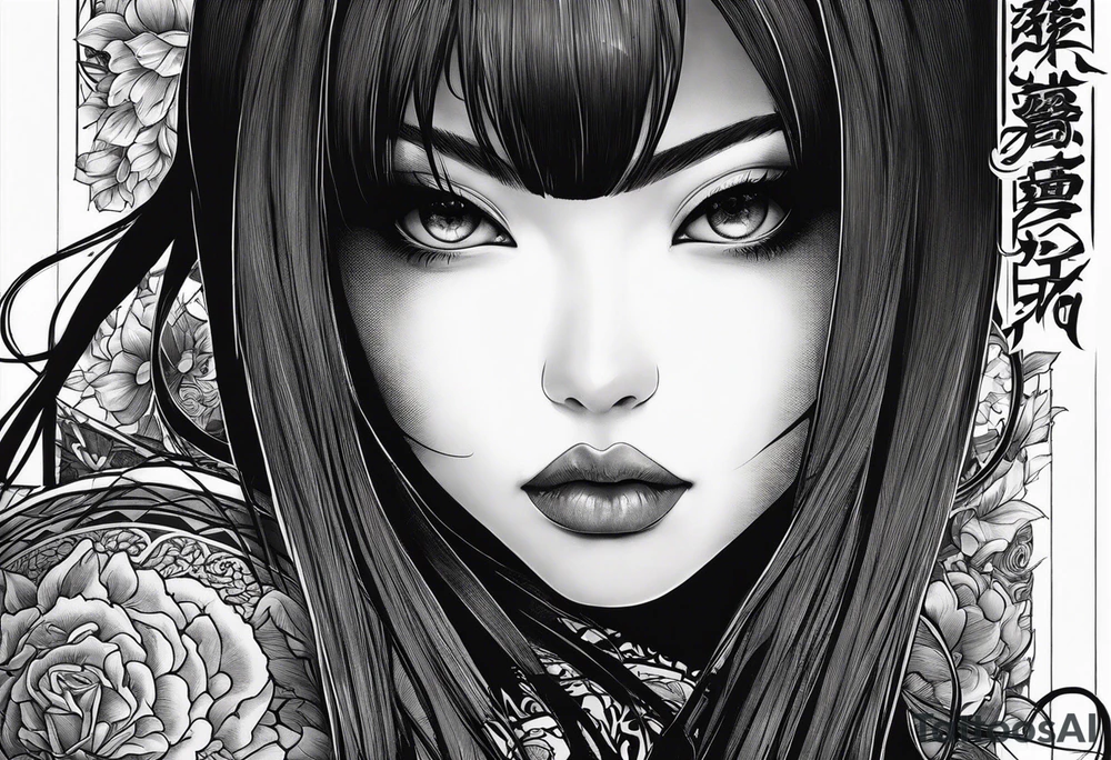 Tomie by Juji Ito half of face is beautiful another face is monstrous tattoo idea Tomie by Juji Ito half of face is beautiful another face is monstrous tattoo idea