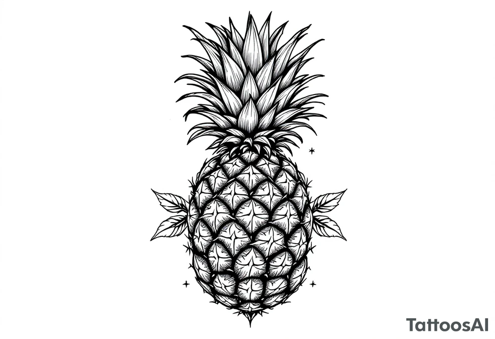 Crown pineapple vagina tattoo idea