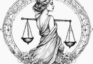Geometric libra with constellation tattoo idea