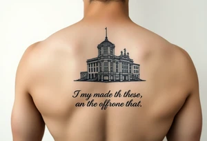 Building made out of with inspirational saying tattoo idea