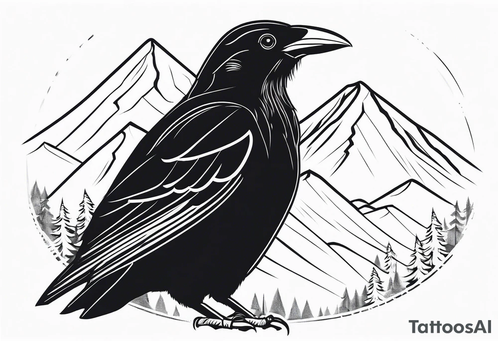 alpine chough traditional tattoo idea