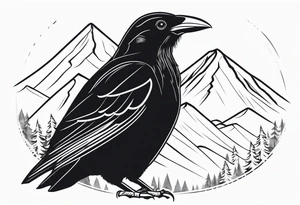 alpine chough traditional tattoo idea