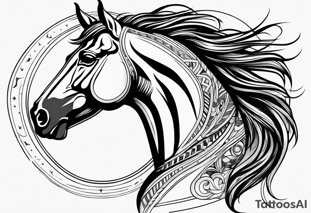 Mustang horse blood tattoo idea