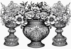 drawing ancient flower vase tattoo idea