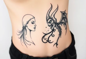 Good and evil tattoo idea