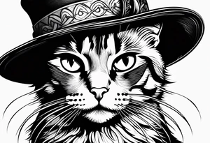 cat with a hat tattoo idea