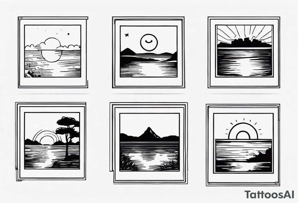 polaroid-picture silhouette with smiley tattoo idea