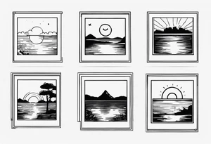polaroid-picture silhouette with smiley tattoo idea
