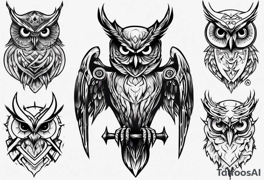 Demonic Owl tattoo idea