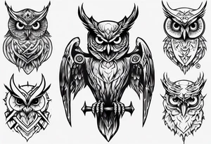 Demonic Owl tattoo idea
