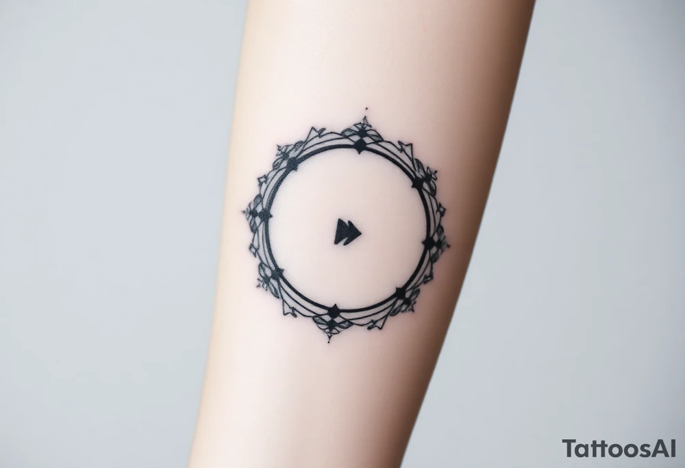 Rewind circle with play pause and stop in the circle tattoo idea
