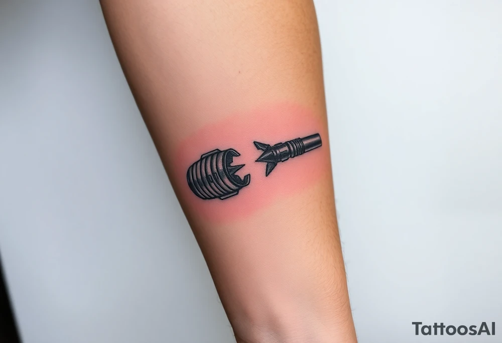 Light saber broken hilt showing pieces tattoo idea
