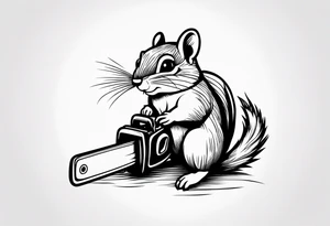 Chipmunk with a chainsaw tattoo idea